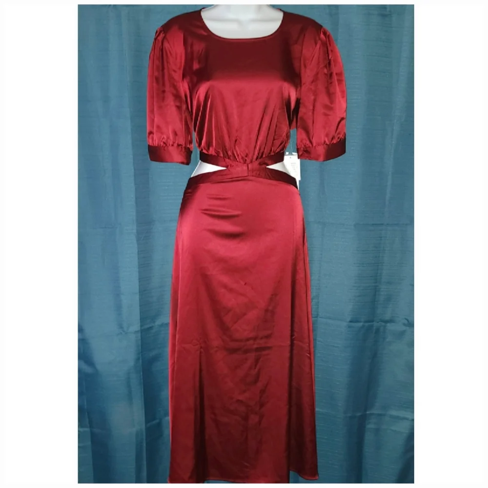 JustFab | Burgundy Silky Dress NWT - Picture 2 of 6